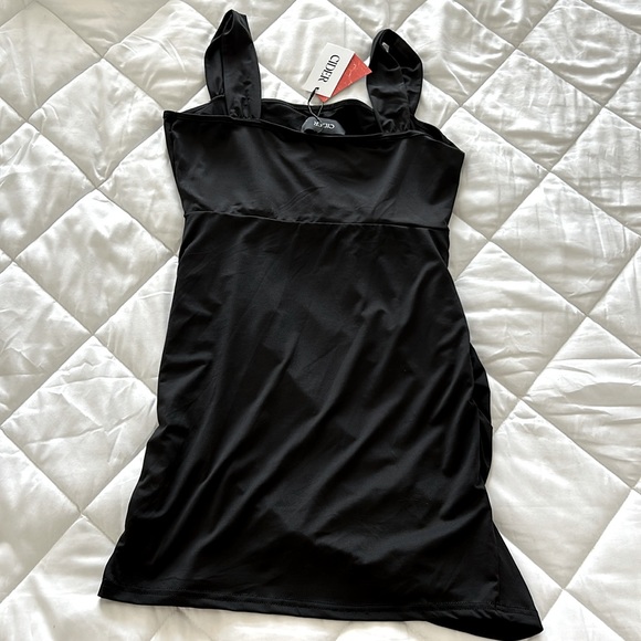 Black Ruched Mini Dress - Picture 4 of 4